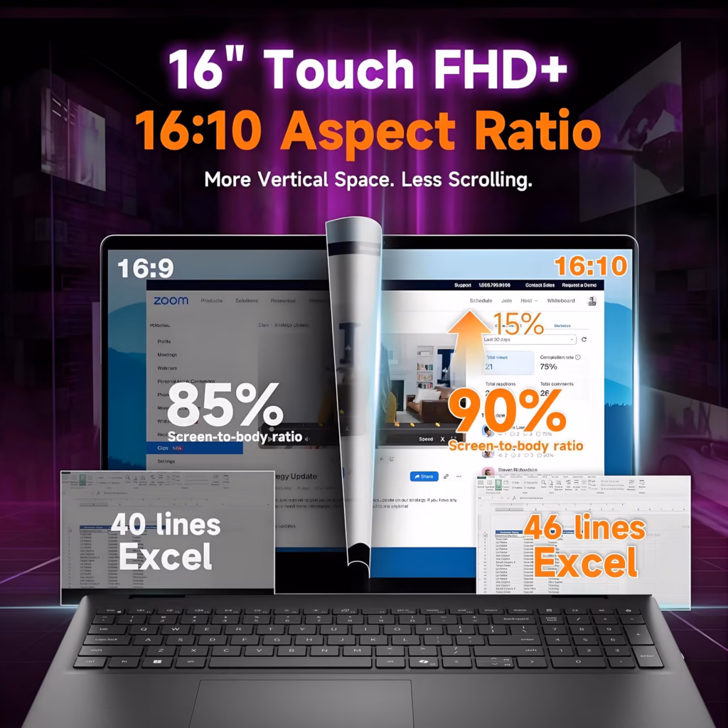Dell 16 Inch FHD+ Touchscreen AI Powered